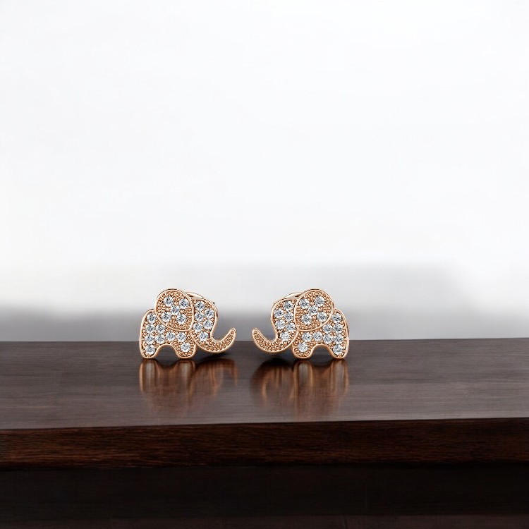 Clous d'oreille Ivory Or rose – Image 2