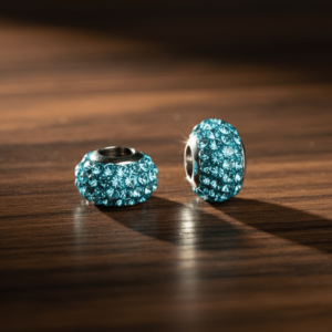 CHARM rond strass bleu