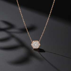 Pendentif Hexagone plaqué or