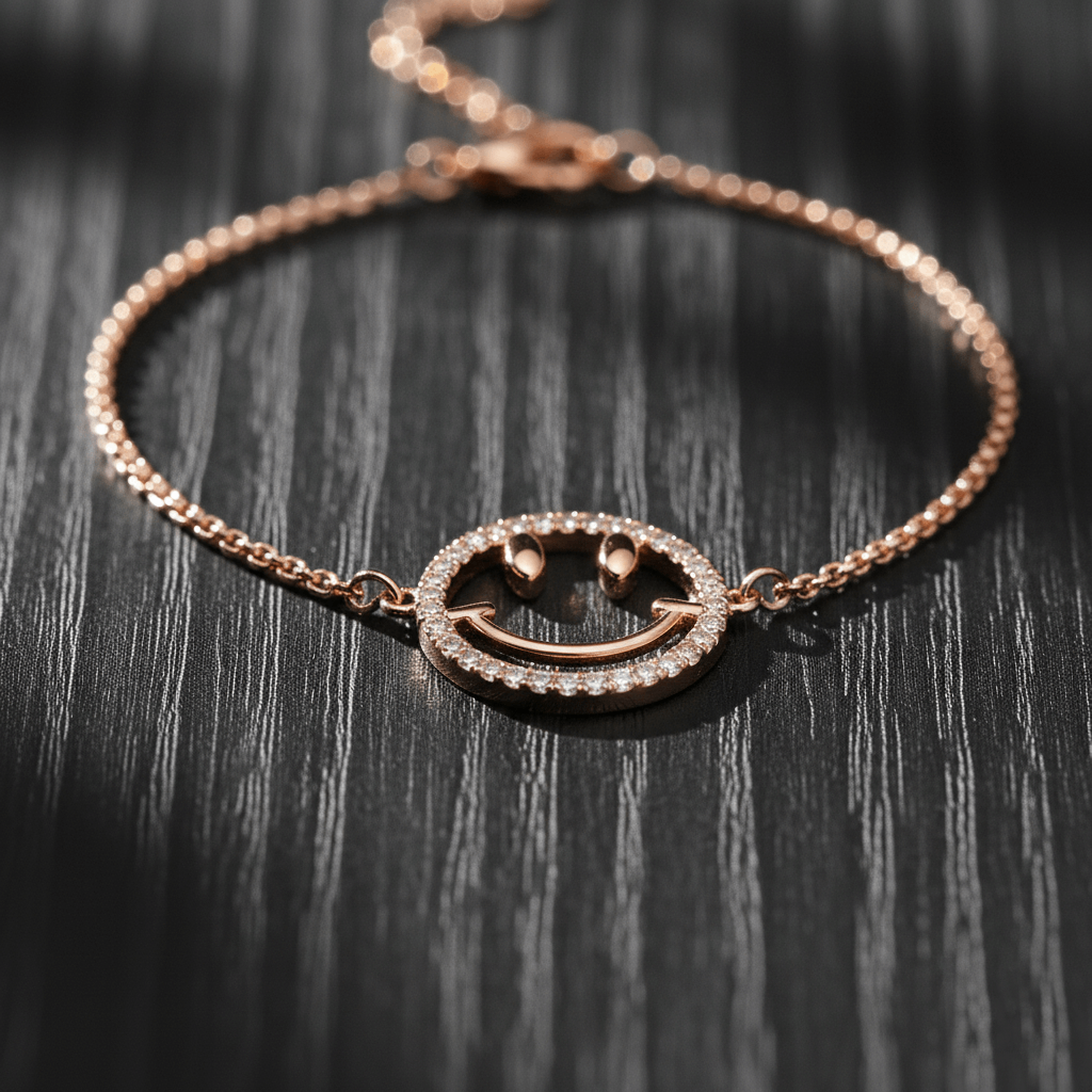 Bracelet Smiley plaqué or 18k – Image 2