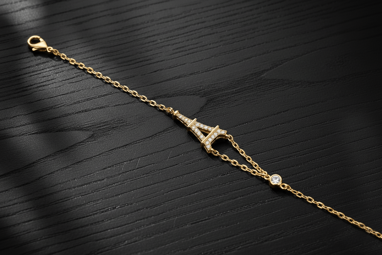Bracelet Eiffel serti de cristaux – Image 3