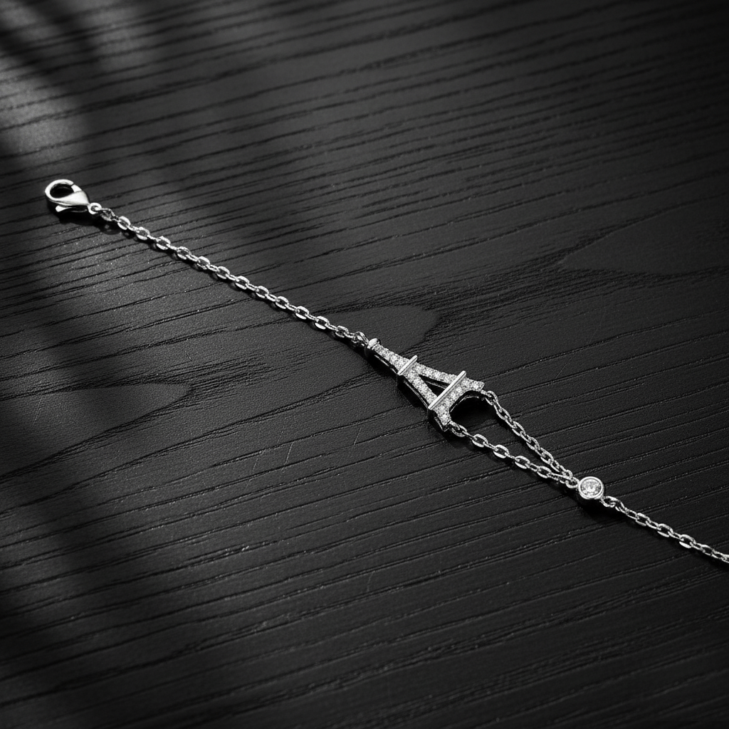 Bracelet Eiffel serti de cristaux