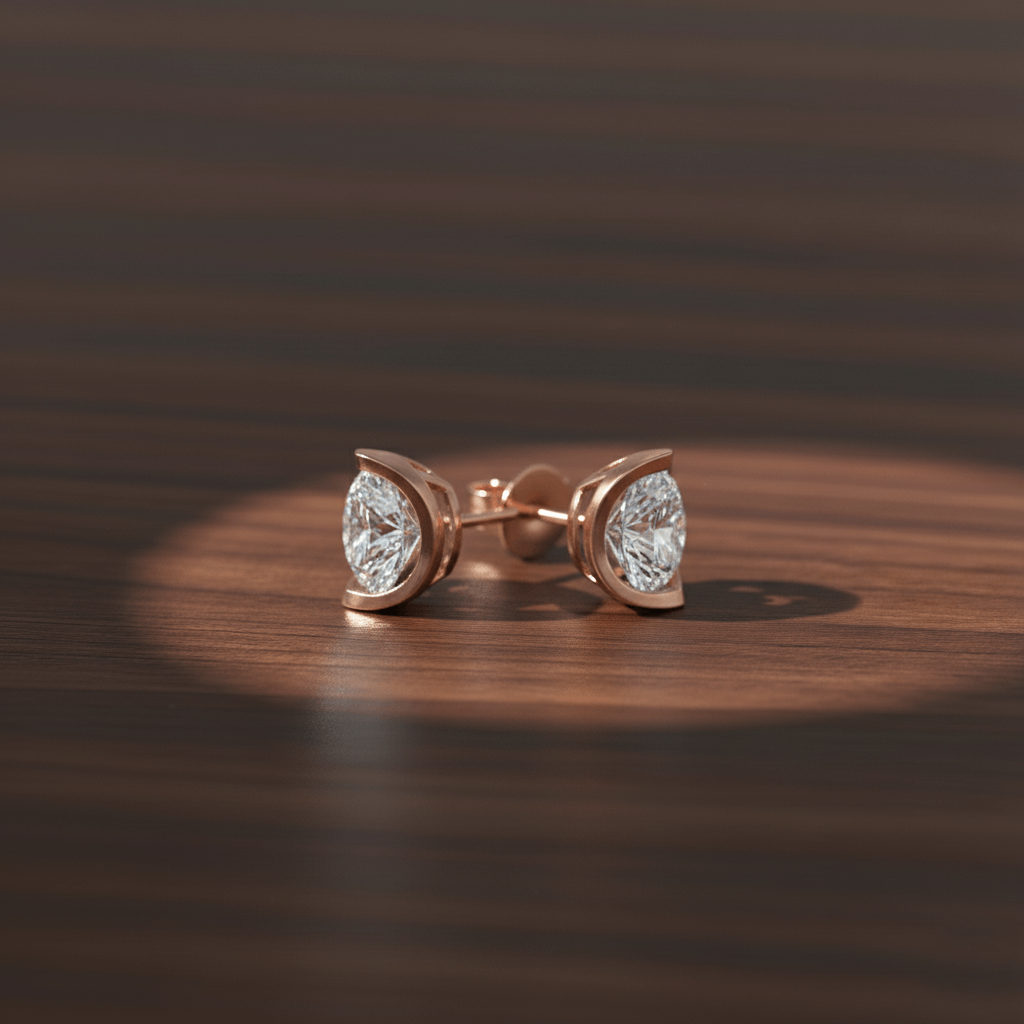 Clous d'oreille Klara or rose – Image 2