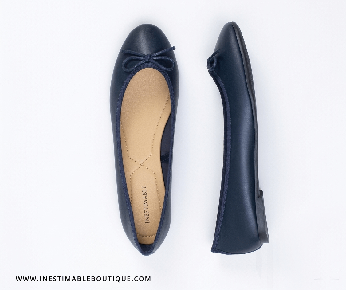 Ballerines bleues mattes à nœud SANKOFA – Image 2